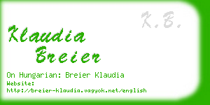 klaudia breier business card